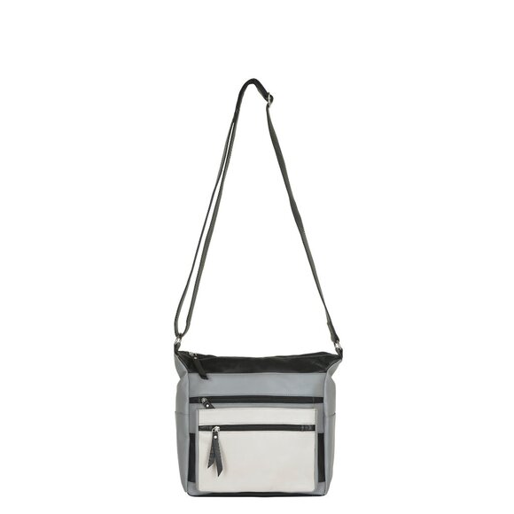 Genuine Leather Women’s Grey Crossbody Sling Bag – Everyday Travel Shoulder Bag - Picture 9 of 9